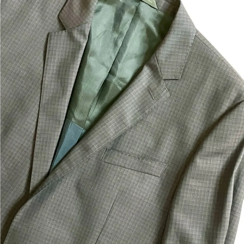 Hugo Boss Blue Blazer Size 42L 100% Virgin Wool Preppy Designer Classic Coat